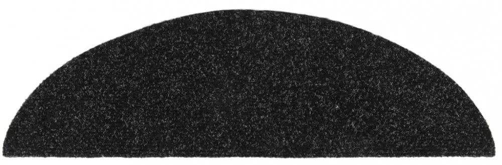 15 db fekete öntapadós lépcsőszőnyeg 56x17x3 cm