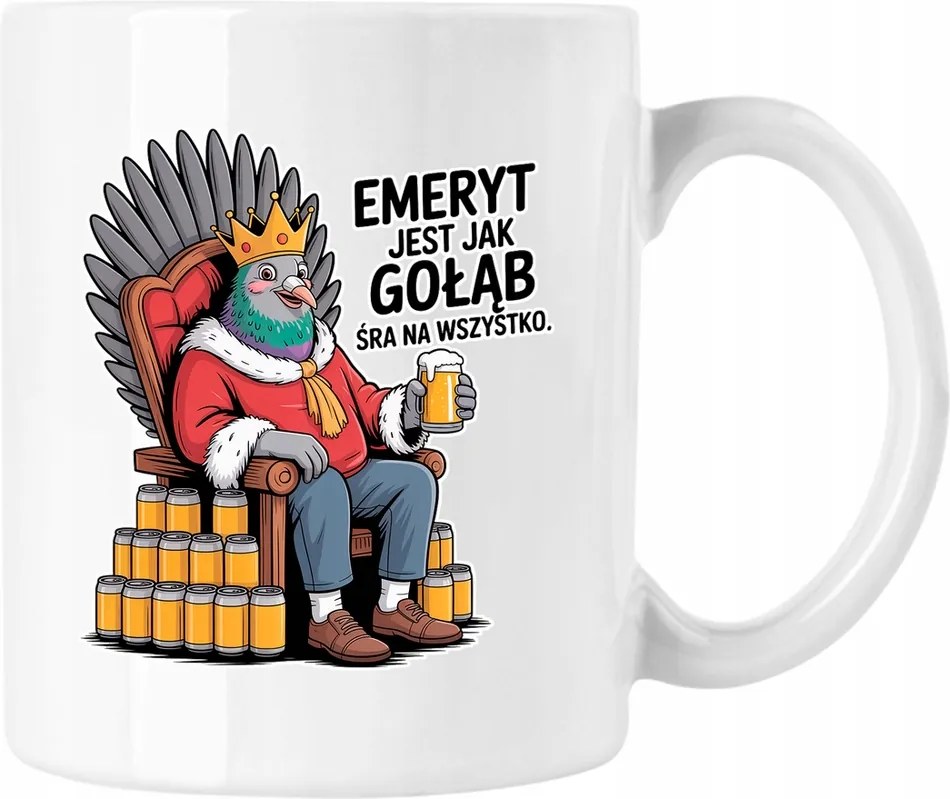 Nyugdíjas bögre nyugdíjas galamb 2 fehér 330ml