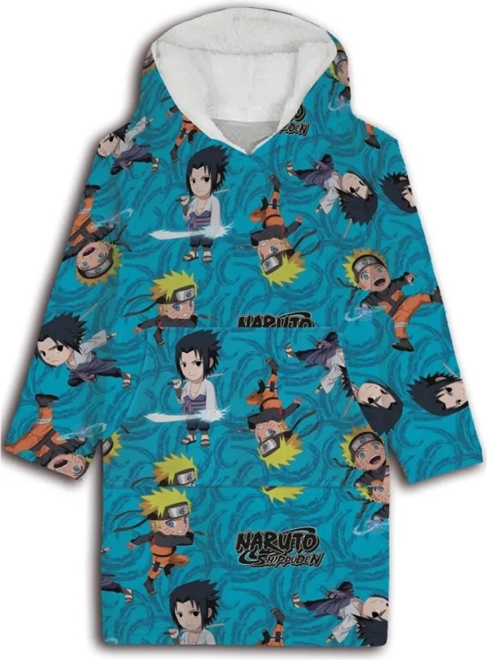 Naruto Chibi belebújós plüss polár takaró, poncsó 7-14 év