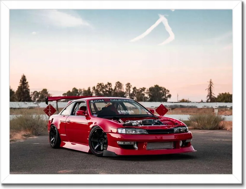 Poszter keretben 40x30 Sportos piros autó