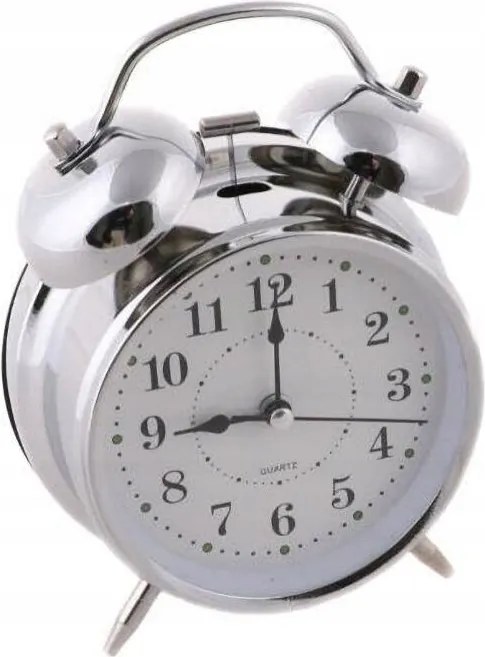 Közepes Ezüst Háttérvilágítású Retro Ébresztőóra 7&amp;7 OR0907 8,5 x 12,5 cm Csengő
