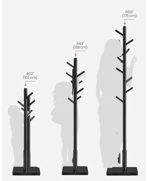 LINEA álló ruhafogas, fekete