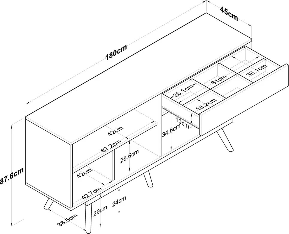 Komód, 180 cm – GD110