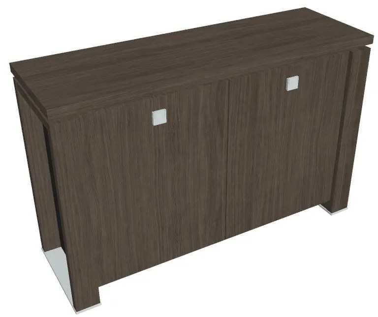 Verno+ S alacsony szekrény 140 x 46 x 90 cm, antracit tölgy / fekete