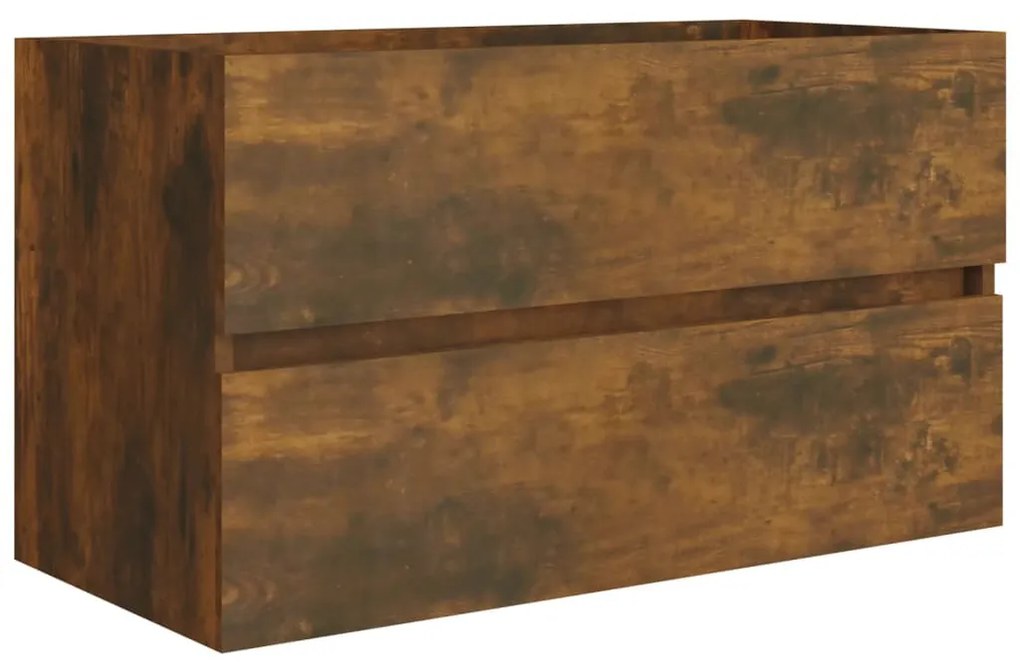 Füstös tölgy színű szerelt fa mosdószekrény 80 x 38,5 x 45 cm