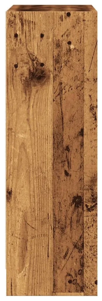 antik fa színű szerelt fa könyvespolc 60 x 24 x 76 cm