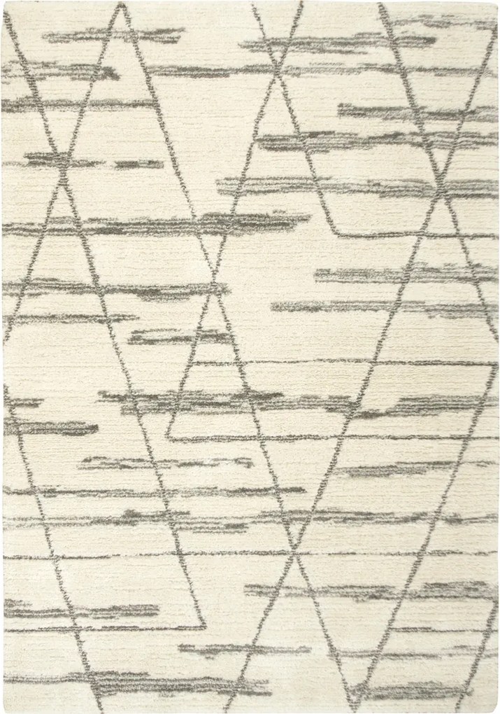 120x170 cm Coco Shaggy Szőnyeg Krémszürke Kétszintes Vonalas