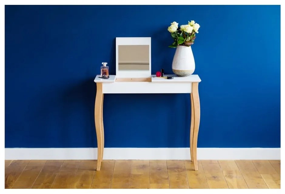 Dressing Table világosszürke fésülködőasztal tükörrel, hosszúság 85 cm - Ragaba