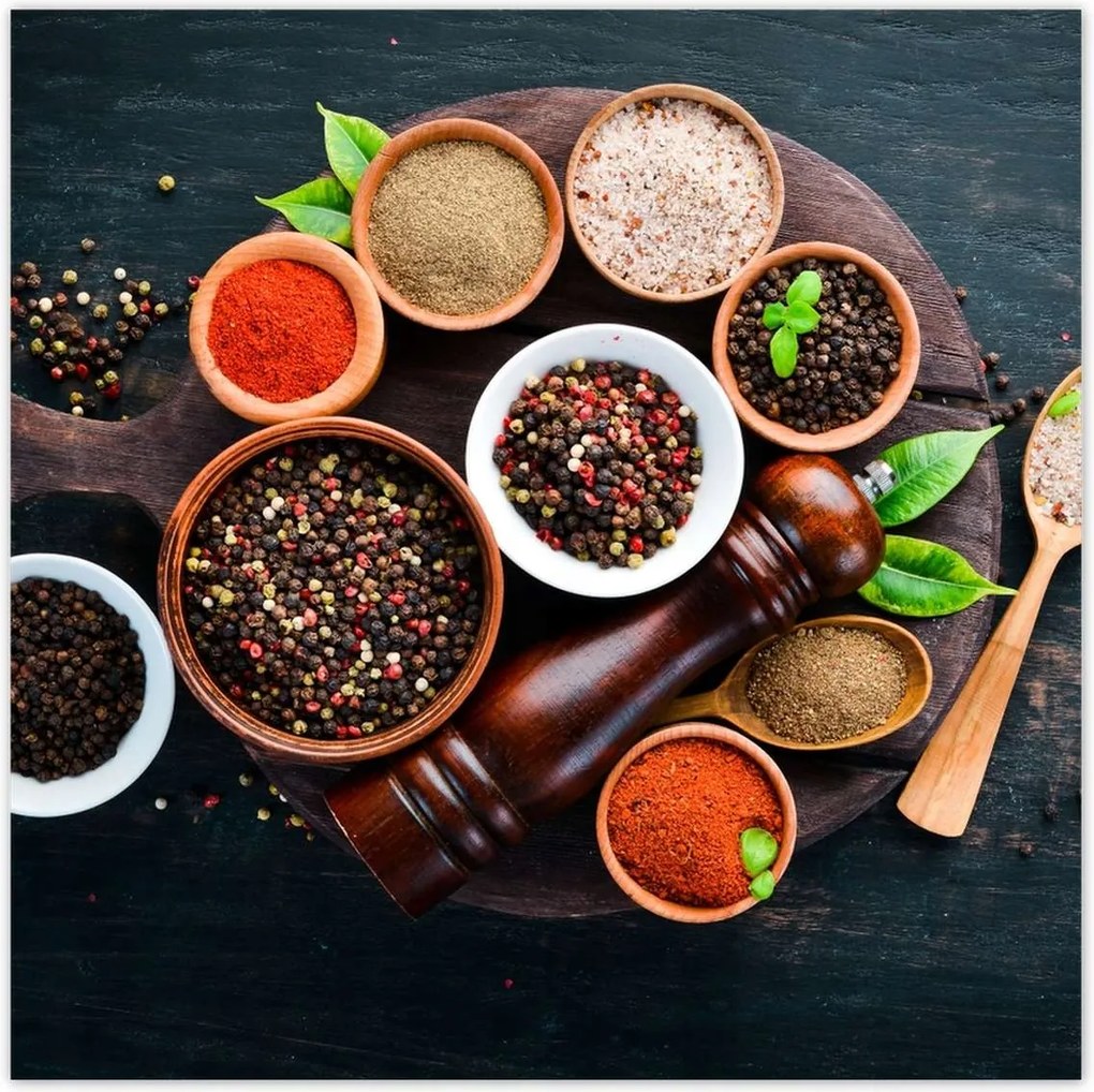 Poszterek 140x140 Bors színes só deszka