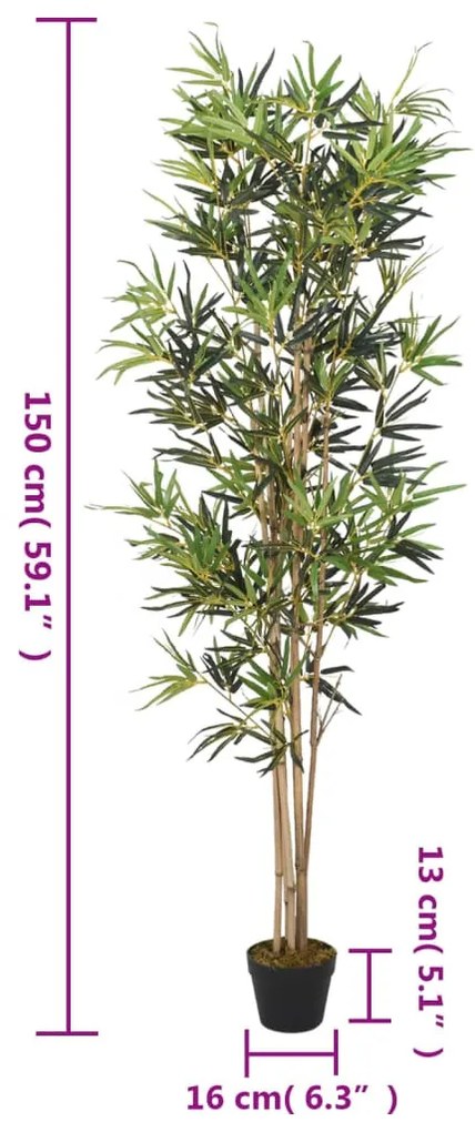 zöld mű bambuszfa 828 levéllel 150 cm