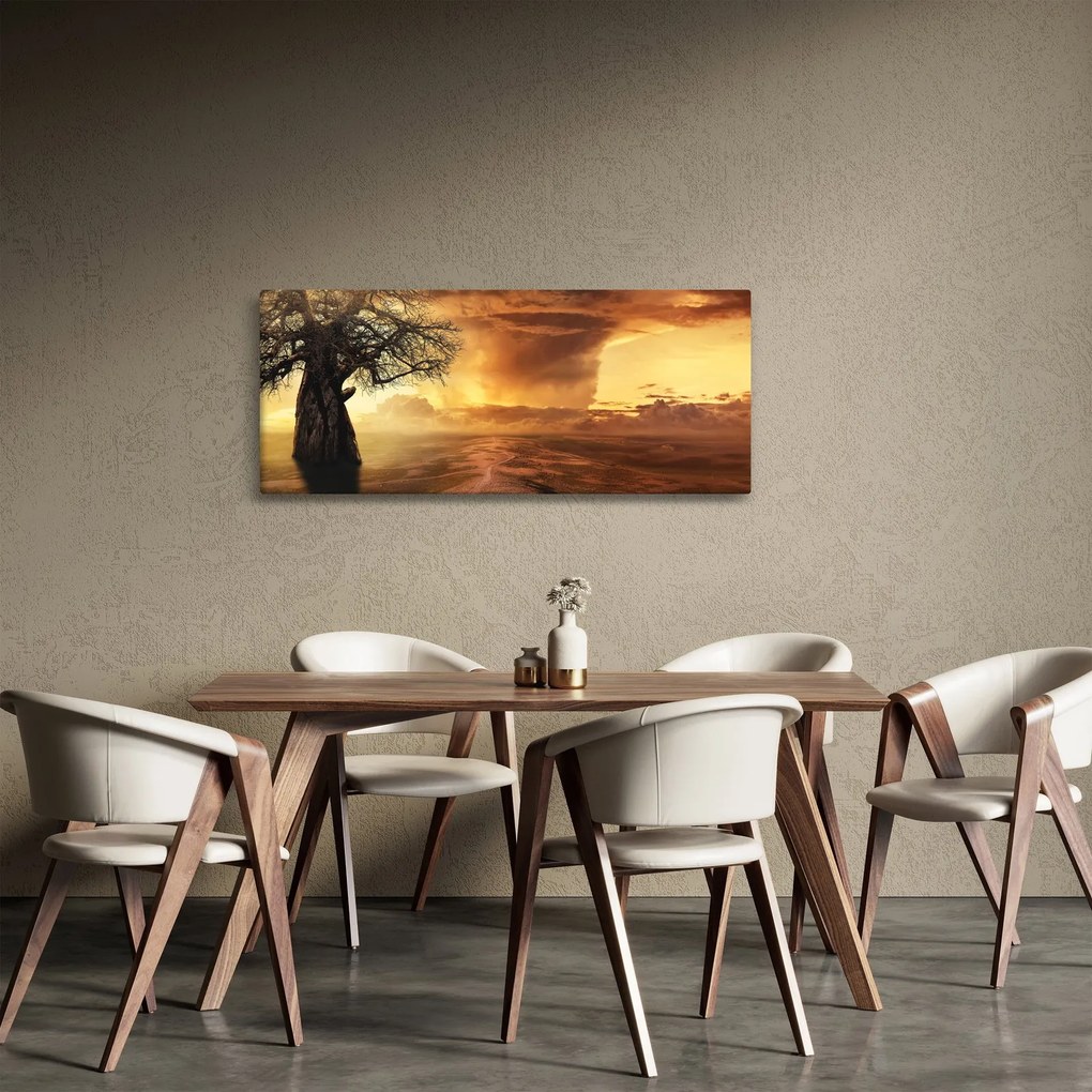 Narancssárga felhők képe (120x50 cm)