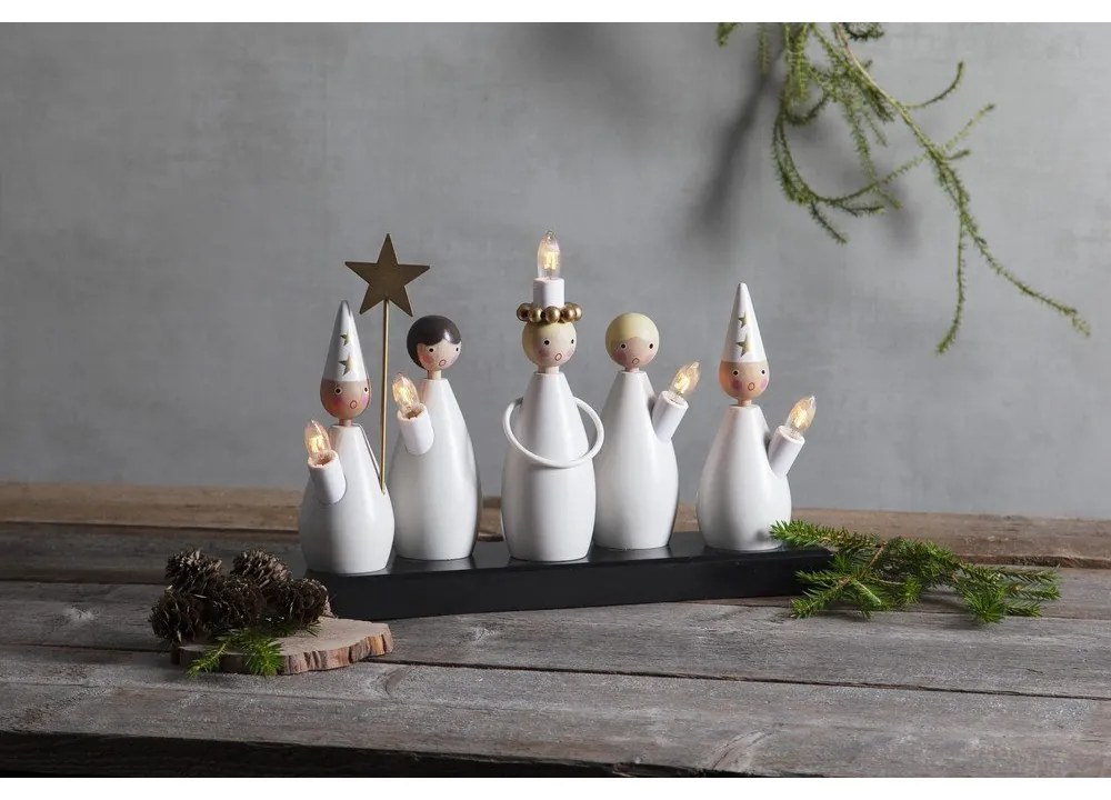 Fekete-fehér konnektorhoz csatlakoztatható fénydekoráció Luciakör – Star Trading