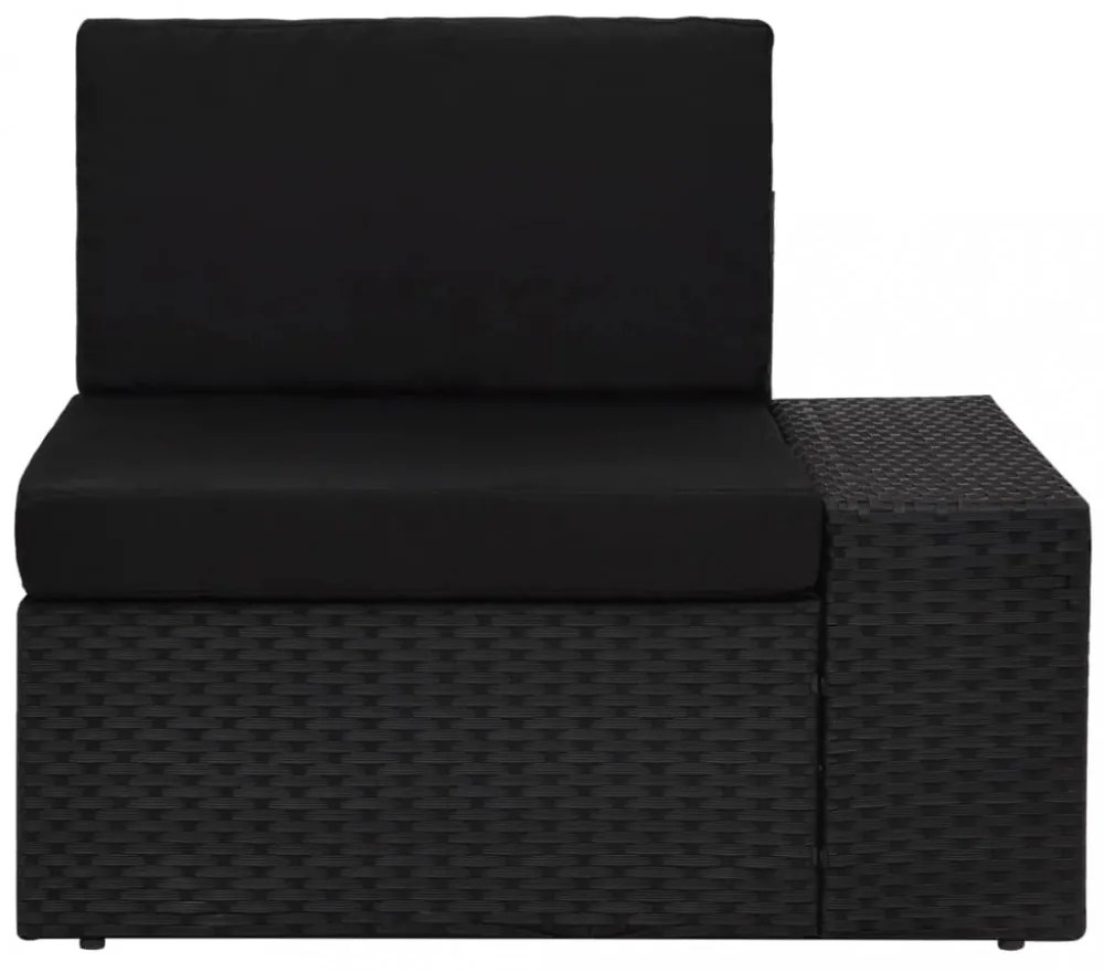 6 részes fekete polyrattan kerti ülőgarnitúra