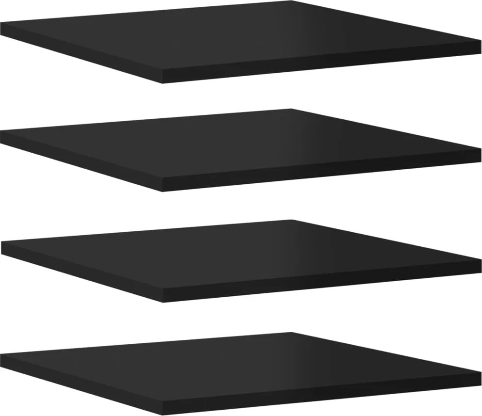 vidaXL 8 db magasfényű fekete szerelt fa könyvespolc 40 x 40 x 1,5 cm