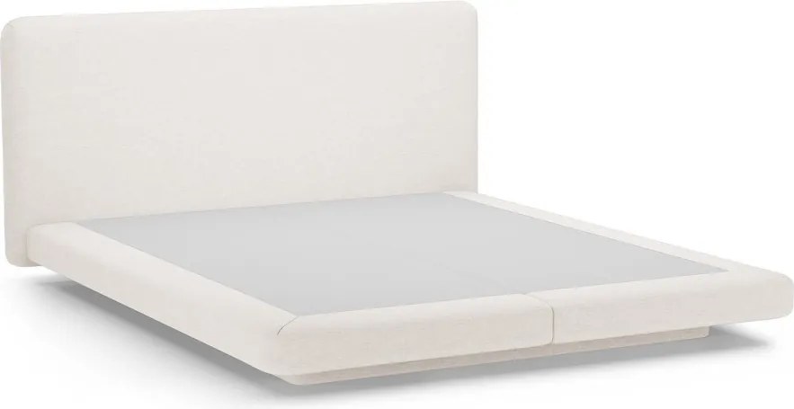 Bézs kárpitozott franciaágy 200x200 cm Linea – Micadoni