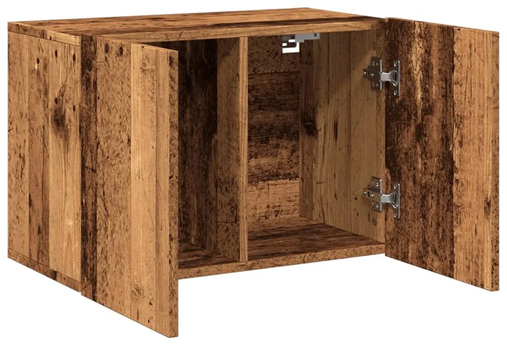 antik fa színű falra szerelhető TV-szekrény 60 x 30 x 41 cm