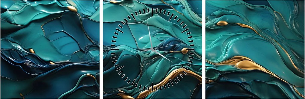 Kép - Absztrakt textúrák (órával) (90x30 cm)