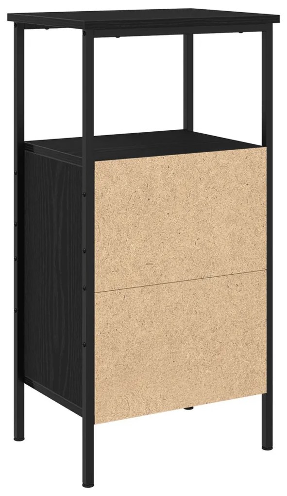 Éjjeli szekrények 2 db Fekete tölgy 41x31x80 cm MDF