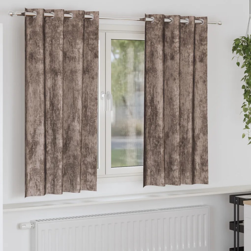 Grommet Függönyök Cappuccino Poliészter 140 x 175 cm