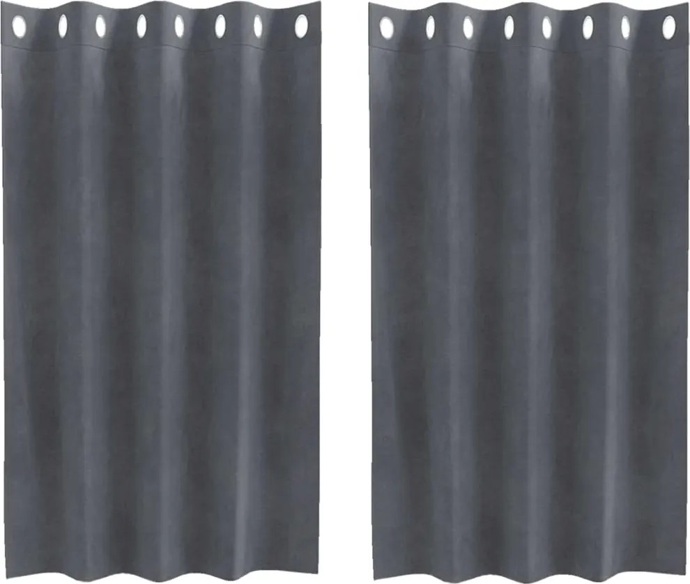 vidaXL Sötétítő függönyök 2 pcs Világosszürke 140 x 140 cm Bársony