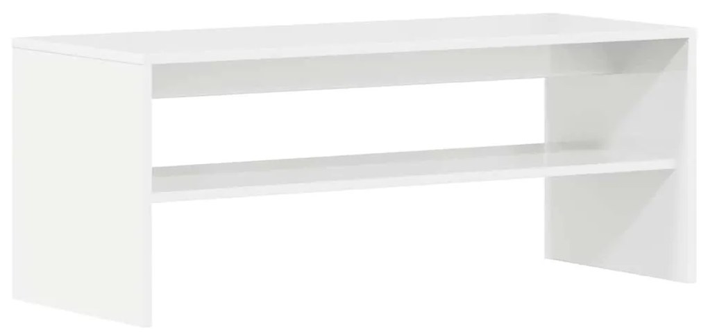 magasfényű fehér forgácslap TV-szekrény 100 x 40 x 40 cm