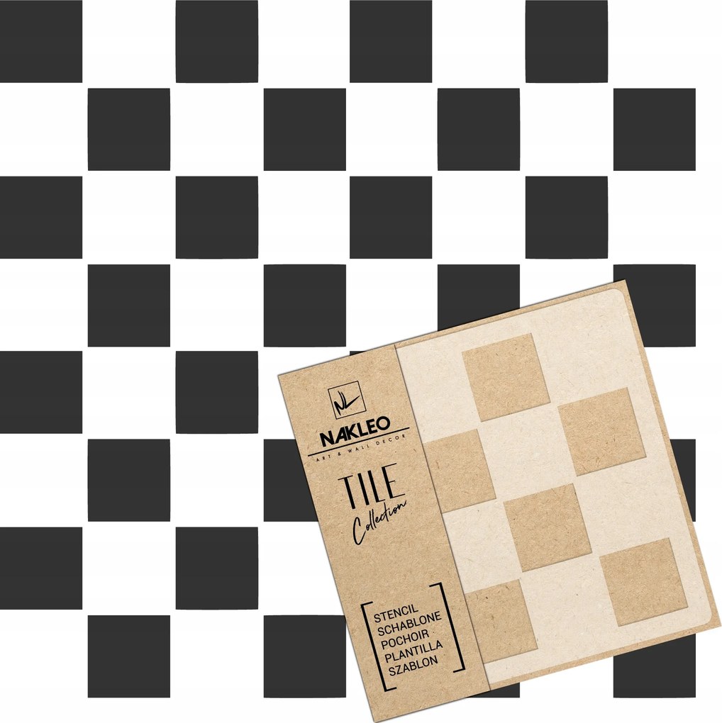 Festősablon Csempe Többször felhasználható 25x25cm Minta Geometria Tavira