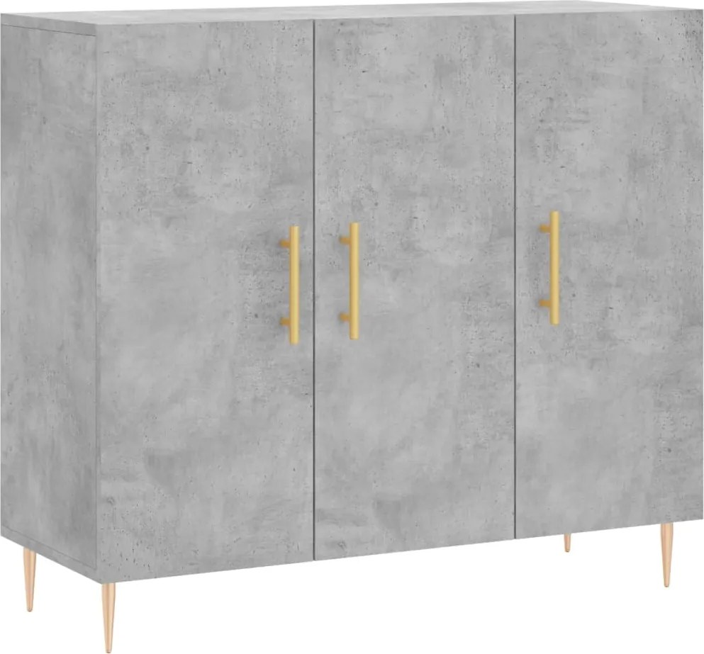 vidaXL betonszürke szerelt fa tálalószekrény 90 x 34 x 80 cm