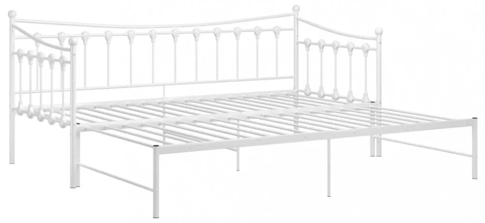 Fehér fém kihúzható kanapéágy-keret 90 x 200 cm