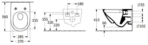 Villeroy & Boch 4670TS01 - Fali WC SoftClose ülőkével, SUBWAY kerámia/fehér