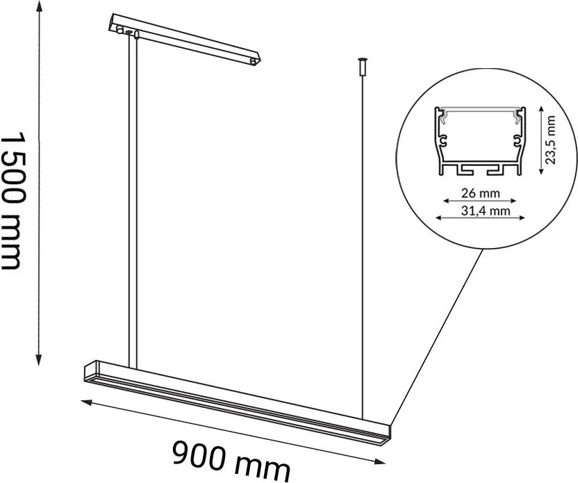 ANTIGO 1844 HIATE Modern Led Függesztett Lámpa Fekete LED IP20