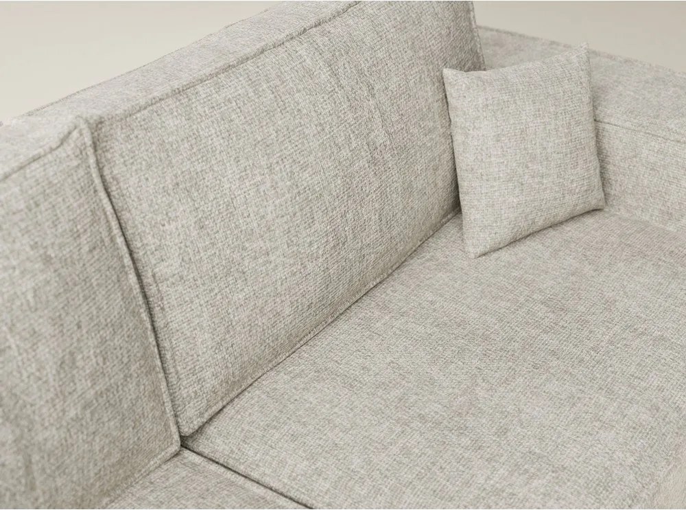 Bézs zsenília kinyitható-tárolóhelyes sarokkanapé (bal oldali-L alakú) Tonga – Maison de Rêve