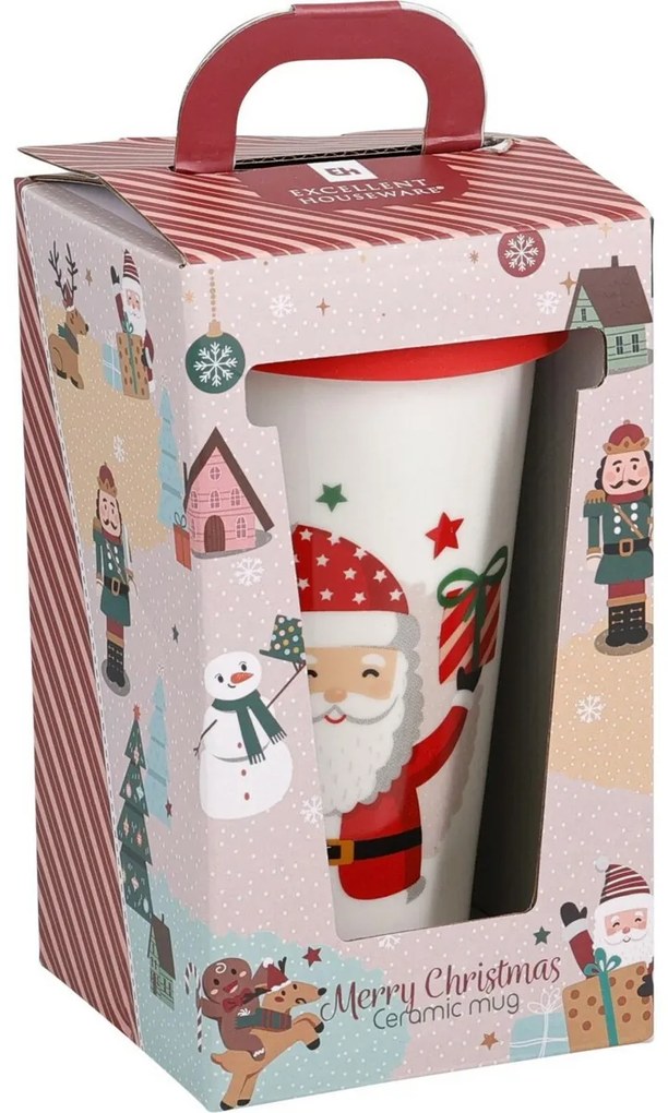 Kameninový pohár s víčkem Santa 400 ml