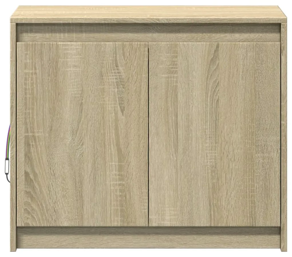 sonoma tölgy szerelt fa tálalószekrény LED-del 72 x 34 x 61 cm