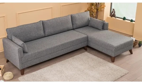 KORFU L-alakú sarokkanapé, jobb oldali, szürke