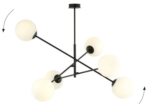 Csillár rúdon LINEAR 6xE14/10W/230V fekete/fehér