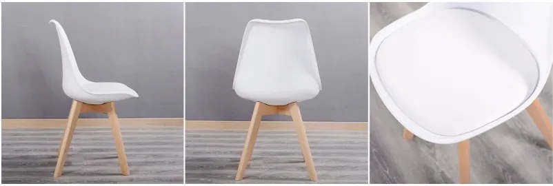 Skandináv stílusú étkezőszékek 4db fehér-szürke Basic