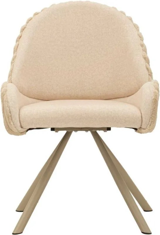 Krémszínű kárpitozott karfás étkezőfotel szett 2 db-os Stockholm – Mauro Ferretti