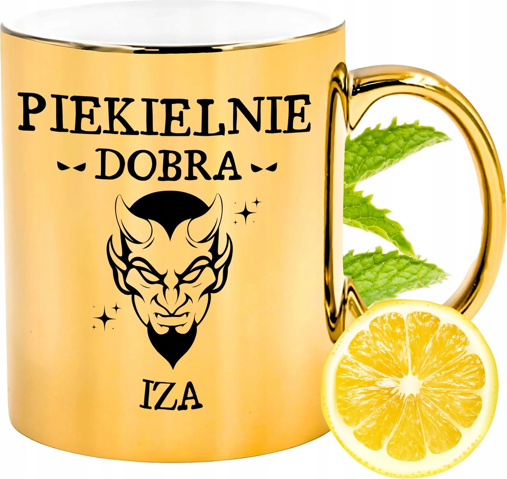 Prémium Arany Csillogó Bögre Iza Ajándék Nyomtatott Fotóval