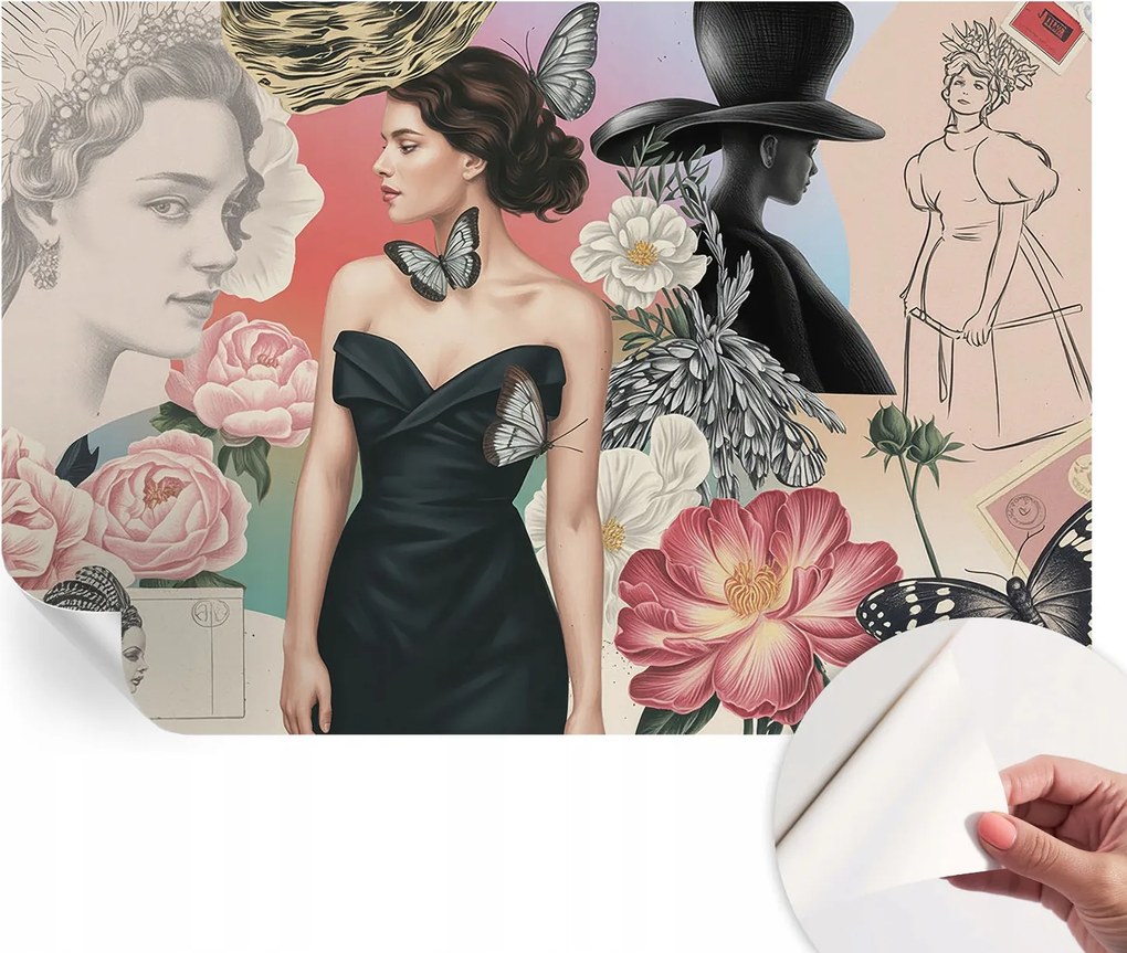 Öntapadós tapéta Falfestmény Prémium Virágok és portrék 104x70 cm