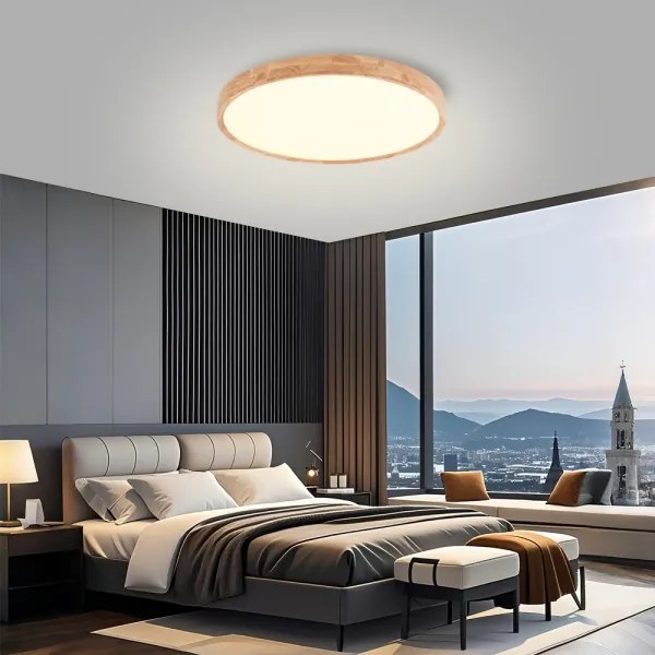 Brilagi - dimmelhető LED lámpatest WOODROUND LED/40W/230V 3000-6000K átmérő 60 cm + távirányító