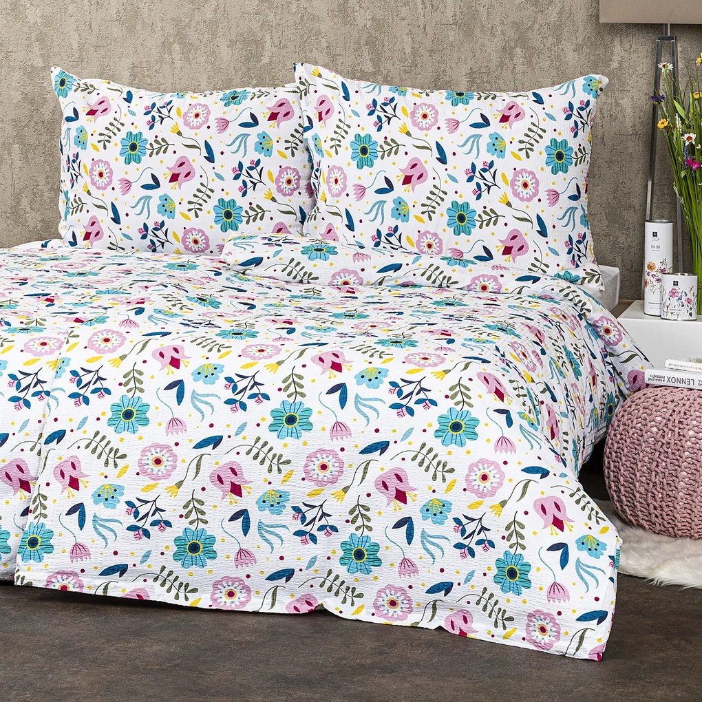 4Home Flowers krepp ágynemű, 140 x 220 cm, 70 x 90 cm, 140 x 220 cm, 70 x 90 cm