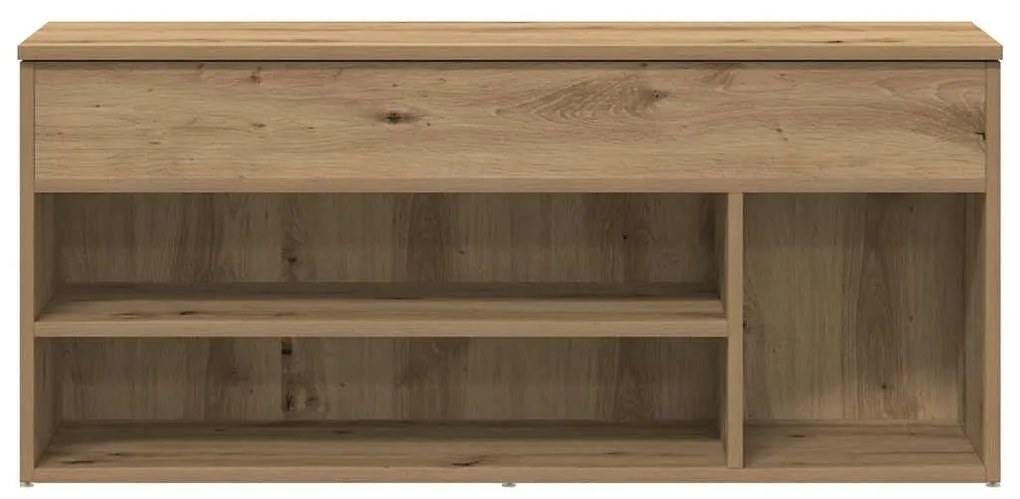 vidaXL kézműves tölgy színű szerelt fa cipőtároló pad 102x30,5x45 cm