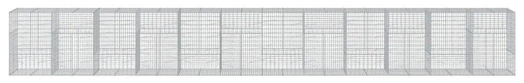 horganyzott vas gabion kosár fedéllel 1200 x 100 x 150 cm