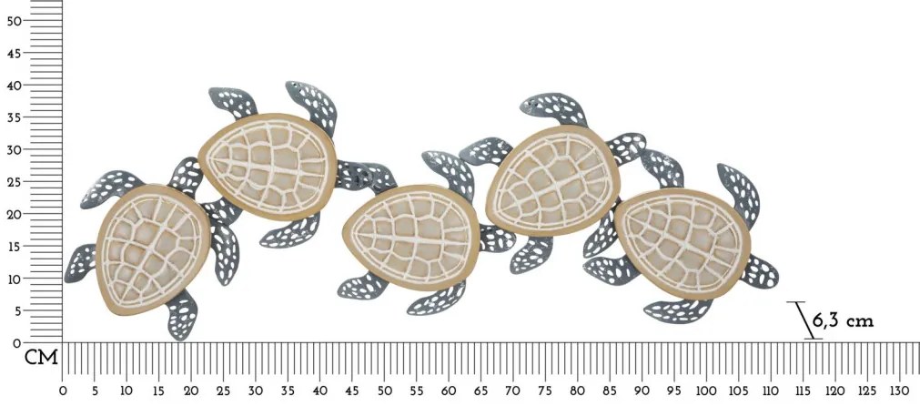 Fali panel tartarughe 111,5x6,3x43cm