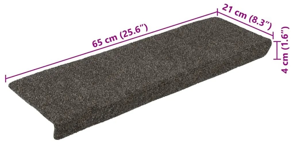 30 db antracitszürke öntapadó lépcsőszőnyeg 65x21x4 cm