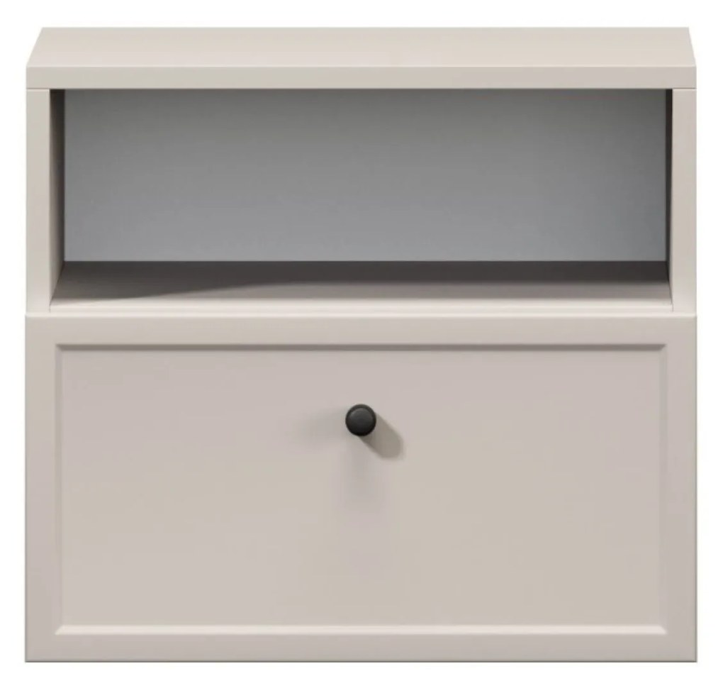 Lorini fali éjjeliszekrény 45 cm - kasmír / fekete fogantyú