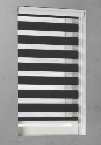 Pure Living 70×175 cm sávos roló, dupla roló, zebra roló, fekete, kazettás