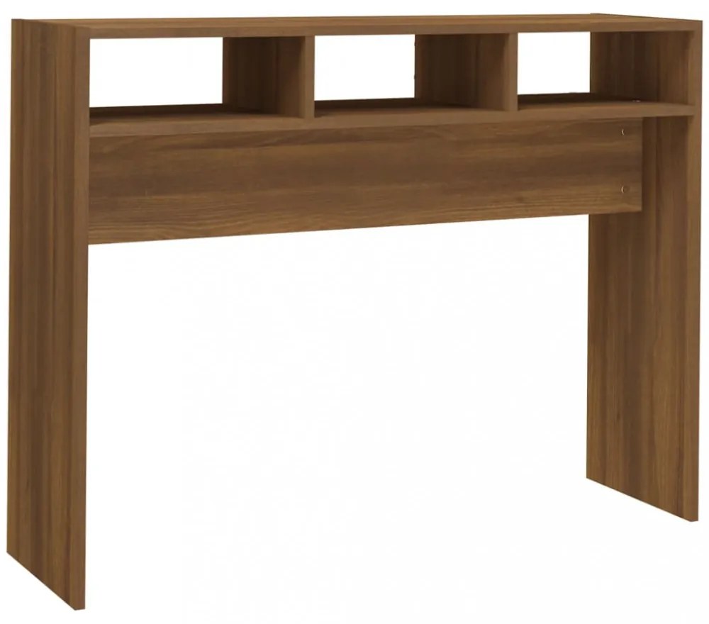 barna tölgyszínű szerelt fa tálalóasztal 105 x 30 x 80 cm