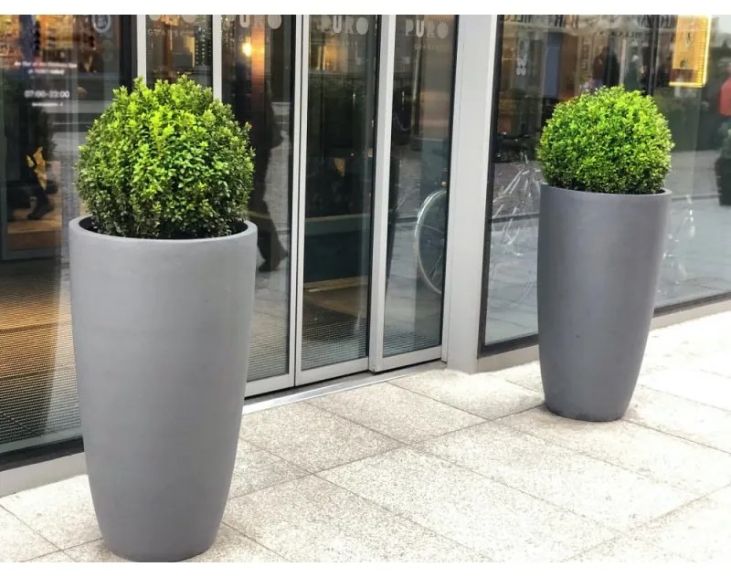 PX Henger Alakú Beton hatású Kaspó - antracit