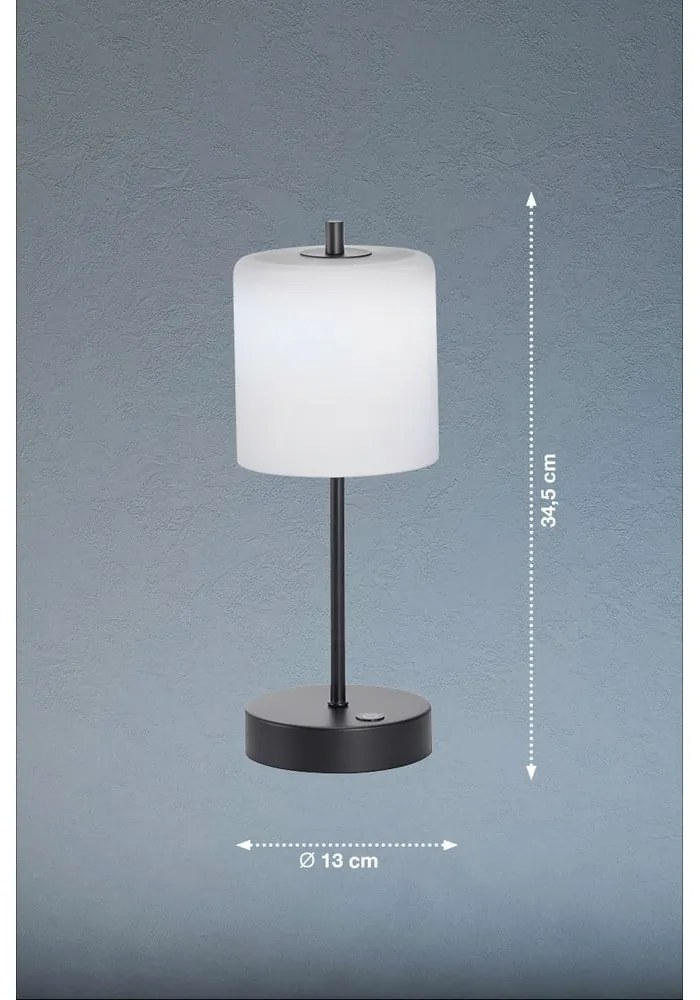 Fekete-fehér LED dimmelhető asztali lámpa (magasság 34,5 cm) Riva – Fischer & Honsel